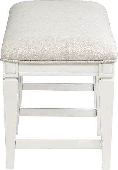 Magnussen Home® Willowbrook Egg Shell White/Natural Upholstered Dining Bench-2
