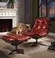 ACME Furniture Gandy 2-Piece Antique Red Chair and Ottoman Set-1