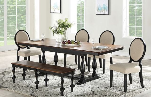 Winners Only® Torrance Brown Top Trestle Dining Table with Ebony Base-2