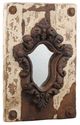 A & B Home Brown/Weathered White Wall Mirror-0