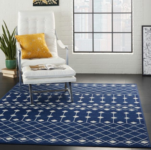Nourison Home™ Grafix Navy 5'x7' Style 1 Area Rug-1