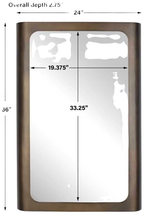 Uttermost® Fischer Gold Bronze Curved Edge Mirror-2