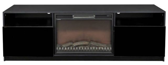 Mazin Furniture Amari Glossy Black 70" TV Stand with Fireplace-1