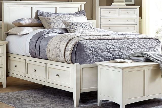 A-America® Northlake White Linen King Panel Storage Bed-0