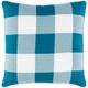 Surya Buffalo Plaid Aqua 20"x20" Toss Pillow with Down Insert-0