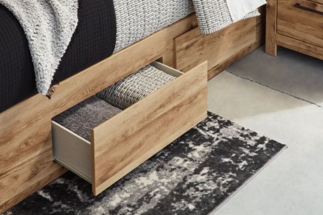 Signature Design by Ashley® Hyanna Tan Brown Queen Panel Bed with 4-Drawer Storage-4