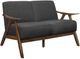 Homelegance® Damala Dark Gray/Walnut Loveseat-0