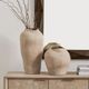 Uttermost® Shadow Play 2-Piece Buff-Colored Glaze/Semi-Matte Indoor-Outdoor Vases-1