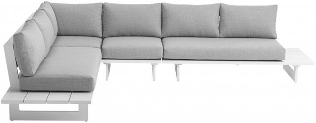 Meridian Furniture Maldives 4-Piece Gray Fabric Outdoor 102" Modular Sectional-1