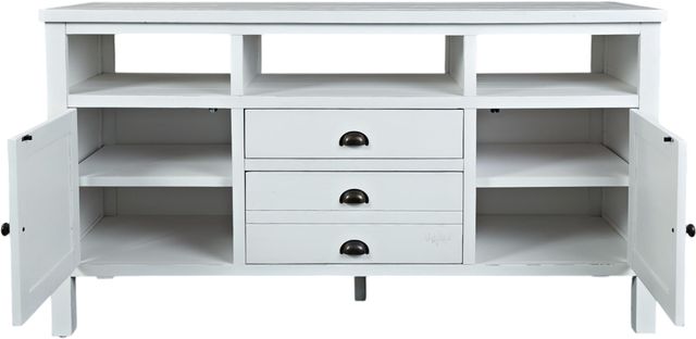 Jofran Inc. Artisan's Craft Distressed Weathered White 60" Media Console-2