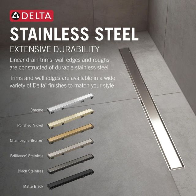 Delta Champagne Bronze 24" Linear Shower Drain Wall Edge-1