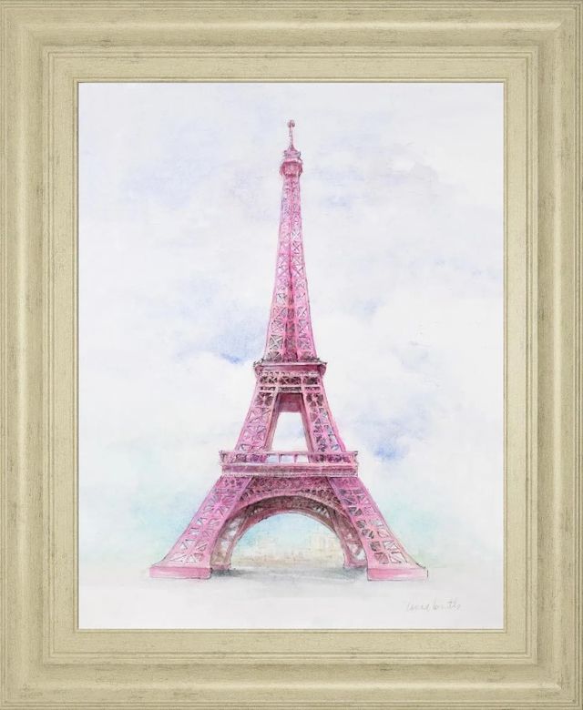 Classy Art Pink Eiffel Tower by LanieLoreth Wall Art-0