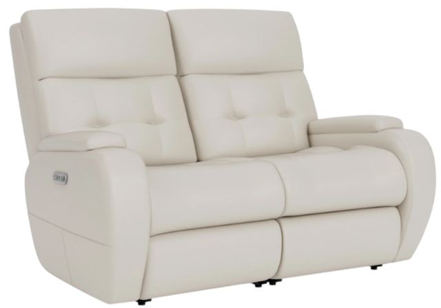 Flexsteel® Customizable Strait Leather Power Reclining Loveseat with Power Headrest-2