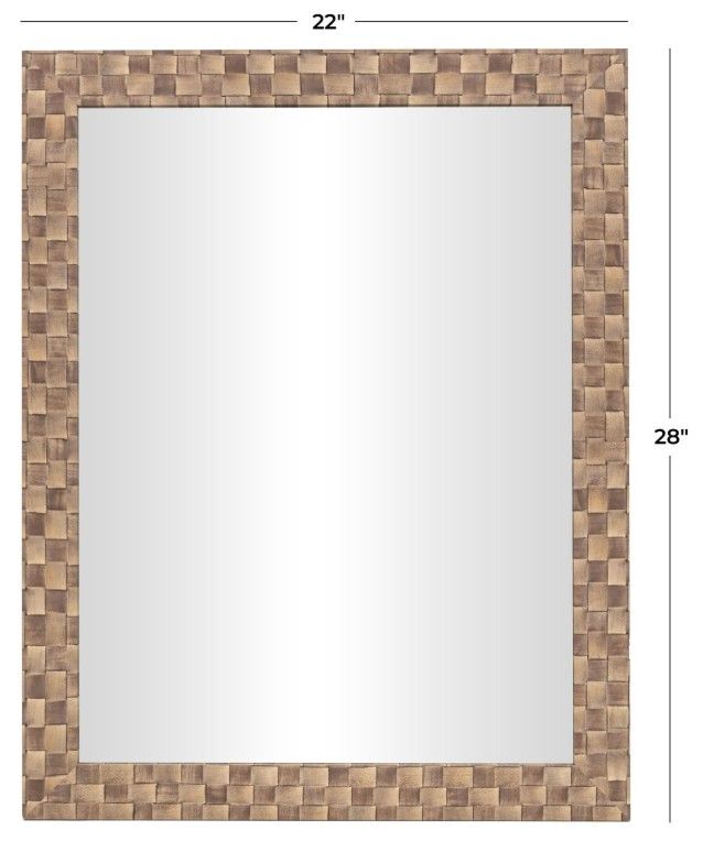 Deco Marche Brown Wall Mirror with Checkered Frame -3