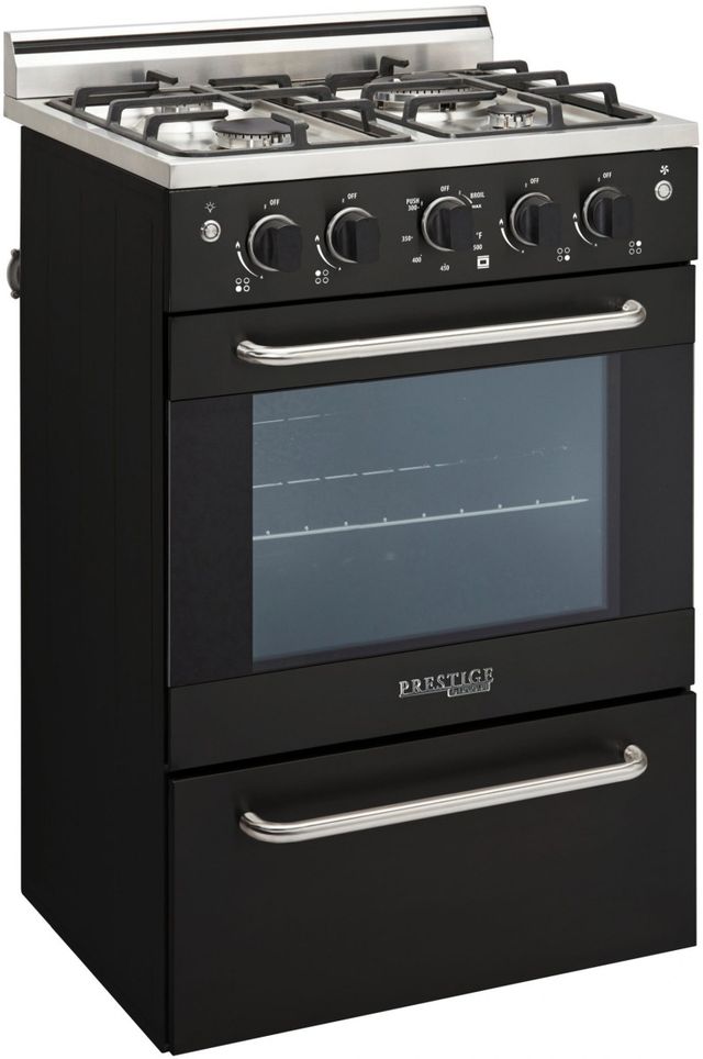 Unique® Appliances Prestige 24" Black Freestanding Gas Range-3