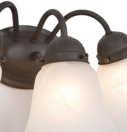 YHD Dark Brown/White 3-Light Incandescent Bathroom Vanity Lighting-3
