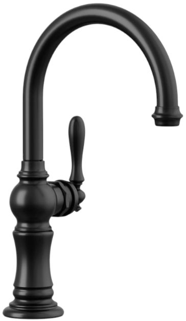 KOHLER® Artifacts® Matte Black 7" Single-Handle Kitchen Sink Faucet-0