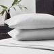 Malouf® Linen-Weave Cotton White Split Queen Sheets Set-3