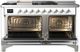 Ilve® Majestic III 60'' White Pro Style Dual Fuel Liquid Propane Range with Solid Door and Chrome Trim-1