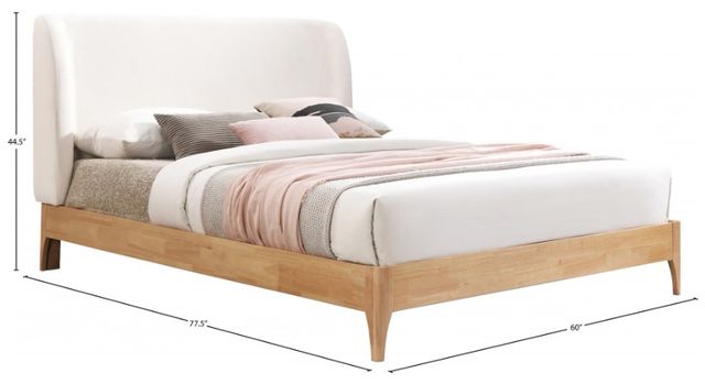 Meridian Furniture Ventura Cream/Natural King Upholstered Panel Bed-3