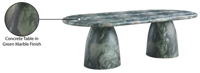 Meridian Furniture Cosenza Green 96" Indoor/Outdoor Concrete Dining Table-4
