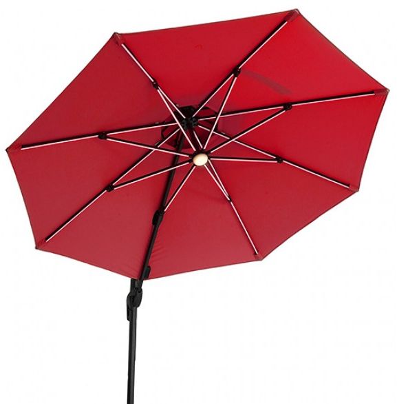 Furniture of America® Fera Red Aluminum/Polyester Outdoor Umbrella with Large Base-1