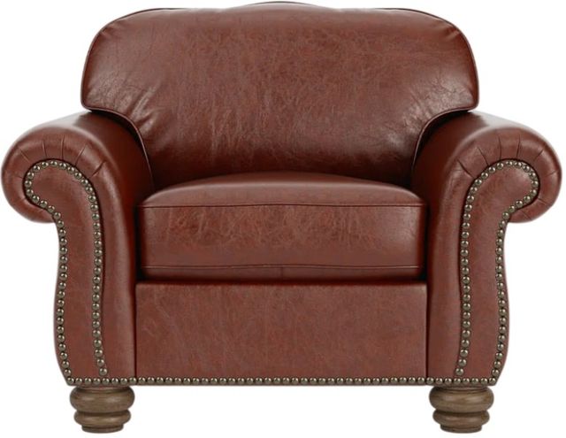 Flexsteel® Customizable Bexley Leather Chair with Nailhead Trim-3