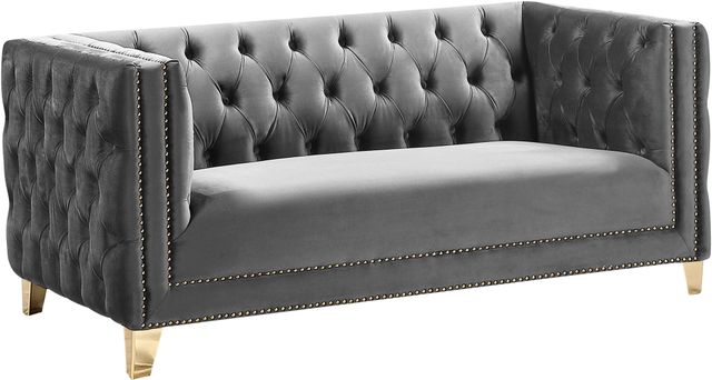 Meridian Furniture Michelle Grey Velvet Loveseat-0