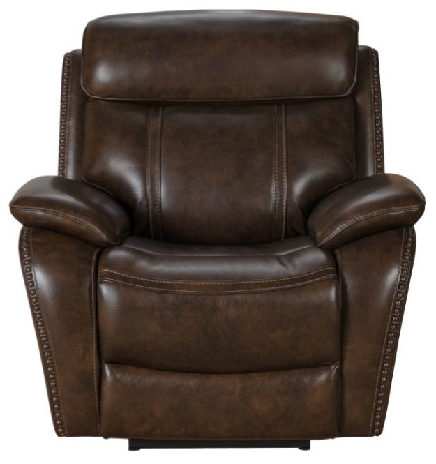 BarcaLounger® Sandover Tri-Tone Chocolate Leather Power Recliner-2