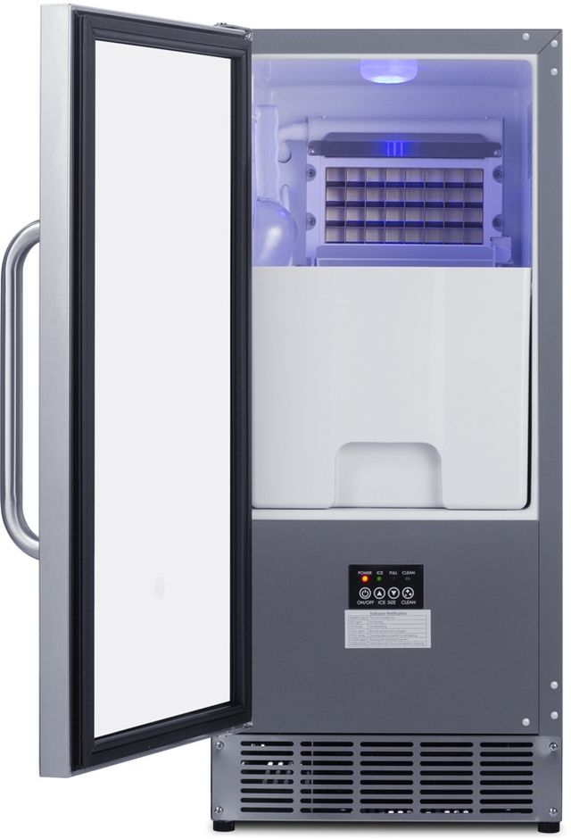 Summit® 15" 45 lb. Stainless Steel Outdoor Ice Maker-1