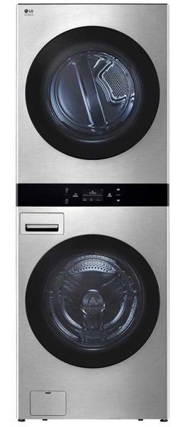 Lg Stack LG WashTower™ 5.8 Cu. Ft. Washer, 7.4 Cu. Ft. Dryer Noble Steel Stack ...