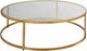 Uttermost® Radius Glass Top Coffee Table with Antique Gold Frame-0