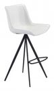 Zuo® Aki White and Black Set of 2 Bar Chairs-0