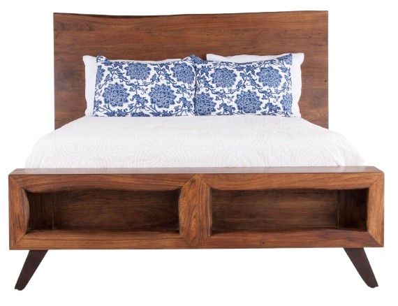 Home Trends & Design London Loft Antique Zinc/Walnut Queen Panel Bed-1