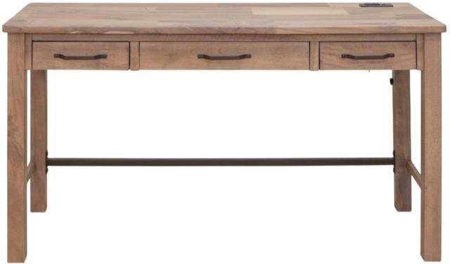 International Furniture Direct Natural Parota Brown Desk-3