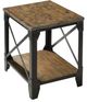 Magnussen Home® Pinebrook Distressed Natural Pine Small End Table with Black Metal Frame-0