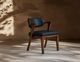 International Furniture Direct Zaphiro Blue/Brown Leather Dining Arm Chair-1