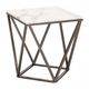 Zuo® Modern Tintern White Marble End Table with Antique Brass Base-0