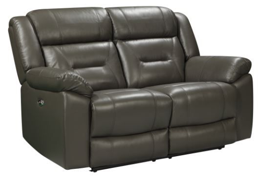 New Classic® Home Furnishings Sebastian Gray Loveseat with Power Footrest-0