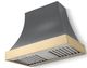 La Cornue CornuFé Cascade 44" Graphite Wall Mounted Range Hood with Polished Brass Trim-0
