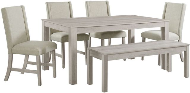 Elements International Eleanor 6-Piece White Dining Set-0