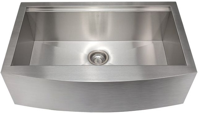 ZLINE Moritz 33" Stainless Steel Farmhouse Apron Mount Single Bowl Kitchen Sink with Bottom Grid and Accessories-2