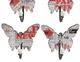 A & B Home 4-Piece Black/Gray/Red Butterfly Wall Hooks Set-1
