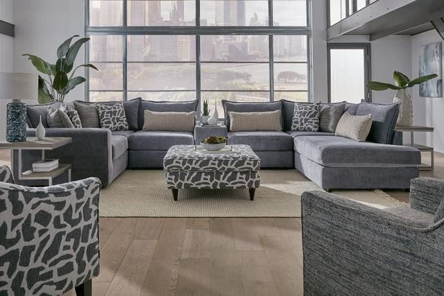 Fusion Furniture Scarborough Steel 7-Piece U-Shaped Sectional with Chaise-0