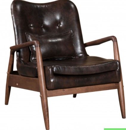 Zuo® Modern Bully Brown Lounge Chair and Ottoman Set-1