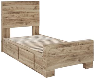 Signature Design by Ashley® Hyanna Tan Brown Twin Storage Panel Bed