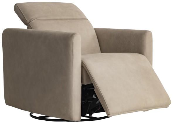 Bernhardt Livvy Bernhardt Living Brown 34" Leather Power Reclining Swivel Chair-1