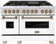 ZLINE Autograph Edition 48" Stainless Steel Pro Style Dual Fuel Range with White Matte Door-0