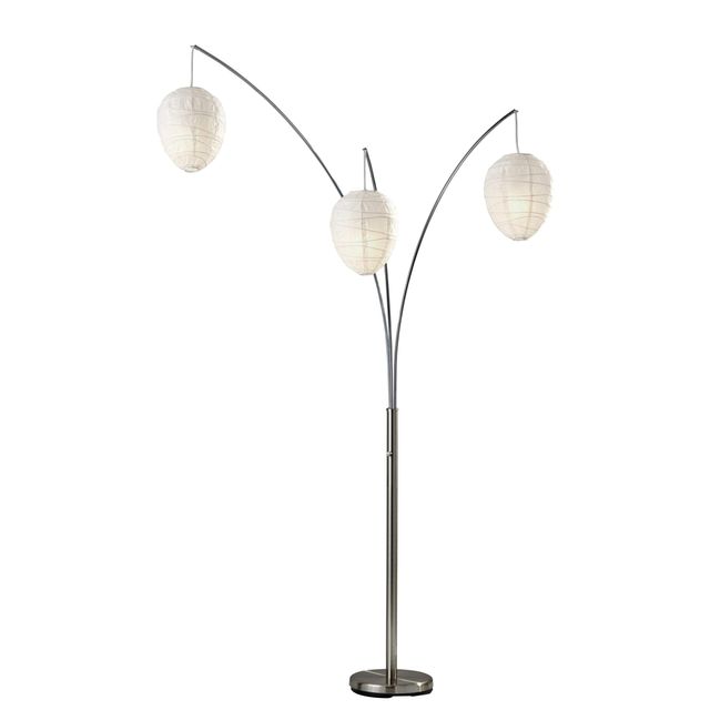 Adesso® Belle Brushed Steel Arc Lamp-0