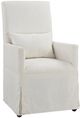 Forty West Designs Margaret Washable White Dining Arm Chair-0